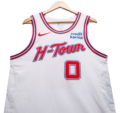 View full screen - View 1 of Lot 158. Aaron Holiday Houston Rockets 2023-2024 Game Worn City Edition Jersey .