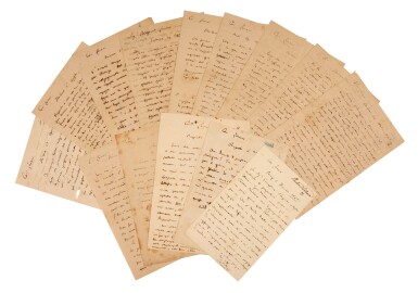 View full screen - View 1 of Lot 156. Giuseppe Verdi | Fourteen autograph letters signed to Alessandro Lanari, 1846-1850, largely unpublished.