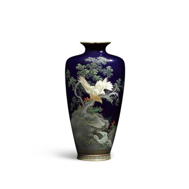 View full screen - View 1 of Lot 76. A cloisonné enamel vase | Attributed to Inaba Nanaho | Meiji period, late 19th century.