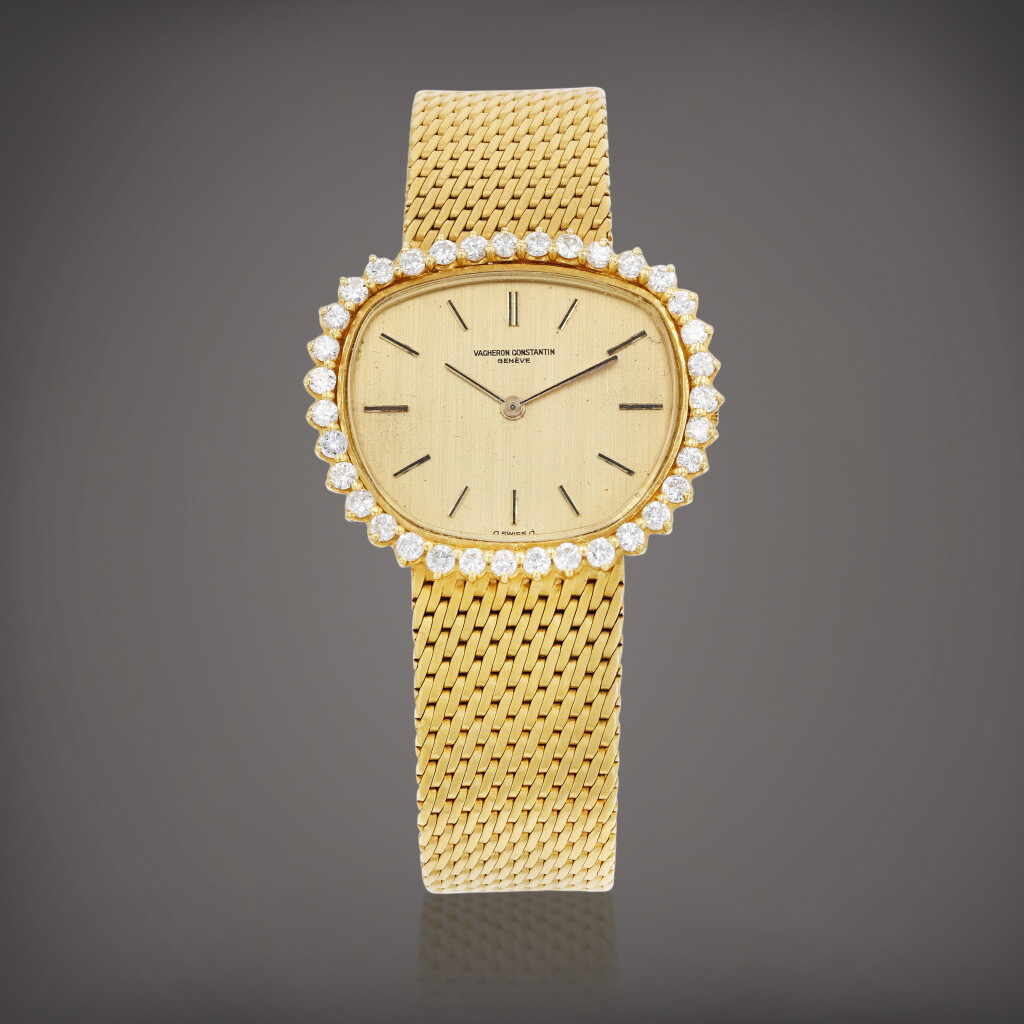 View full screen - View 1 of Lot 196. Reference 33065 Montre bracelet en or jaune et sertie de diamants | Yellow gold diamond-set bracelet watch Vers 1980 | Circa 1980.