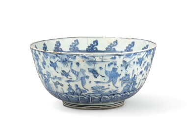 View full screen - View 1 of Lot 282. A Monumental Safavid Blue and White Pottery Bowl, Persia, 17th Century.