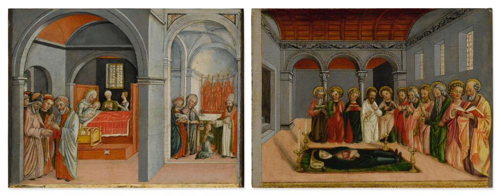 View full screen - View 1 of Lot 18. MATTEO CESA | THE BIRTH AND THE PRESENTATION OF THE VIRGIN MARY IN THE TEMPLE; THE DORMITION OF THE VIRGIN MARY.