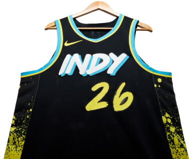 View full screen - View 1 of Lot 55. Ben Sheppard Indiana Pacers 2023-2024 In-Season Tournament Quarterfinals Game Worn City Edition Jersey .