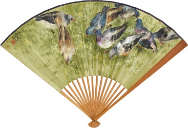 View full screen - View 1 of Lot 2562. 容漱石 群鴿 | Rong Shushi, Pigeons.