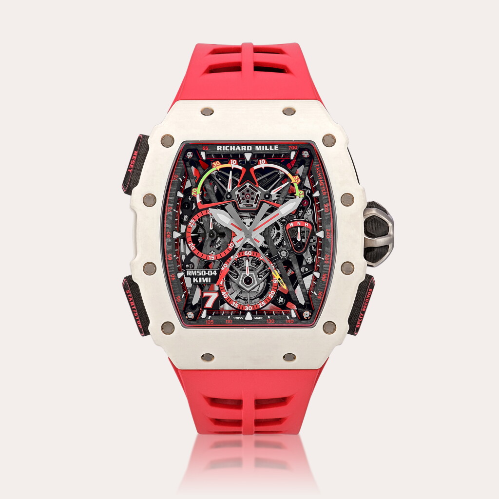 View full screen - View 1 of Lot 2316. 'Kimi Räikkönen', Reference RM50-04 | A limited edition skeletonised carbon TPT and white quartz TPT tourbillon split seconds chronograph wristwatch, Circa 2019.