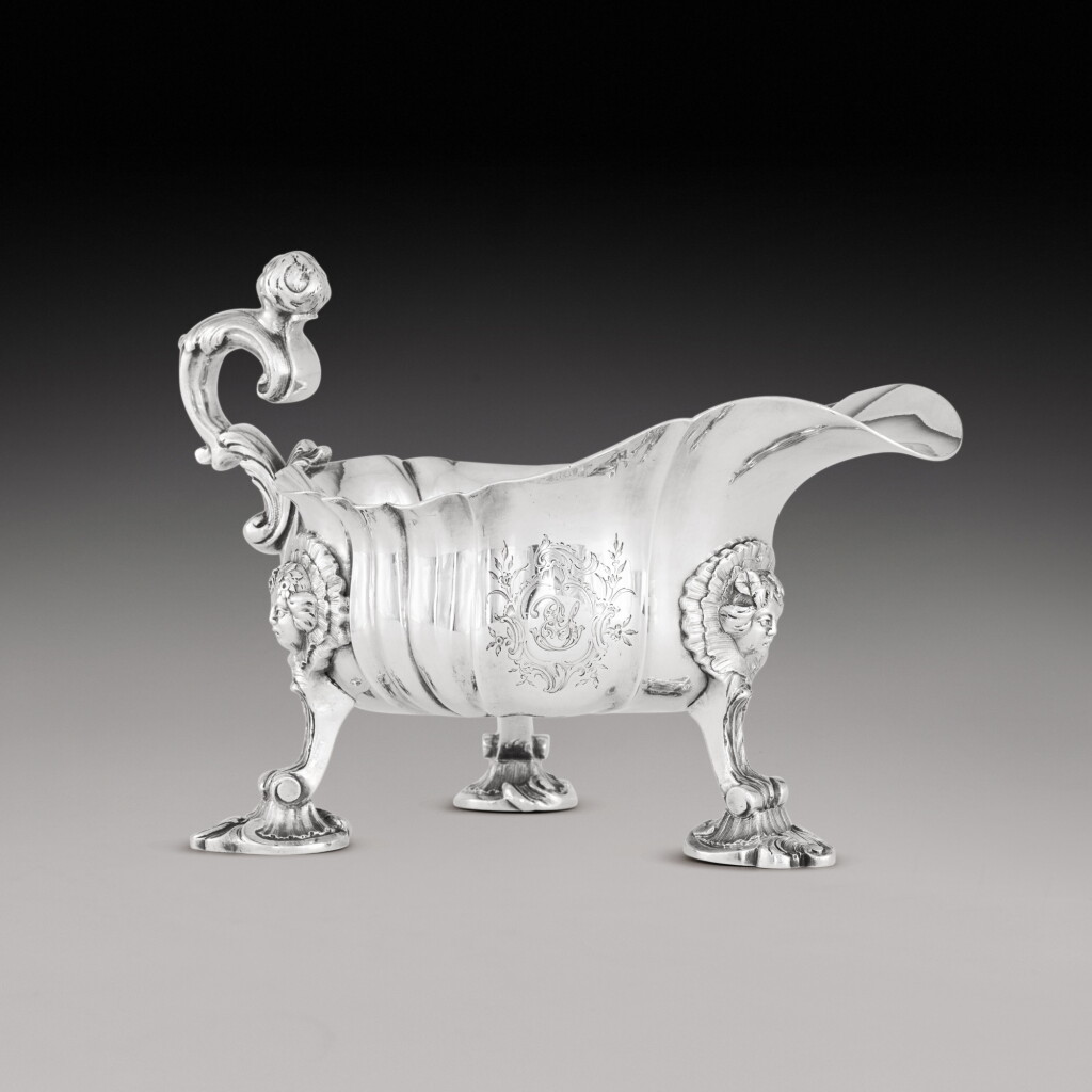 View full screen - View 1 of Lot 371. A George II silver sauce boat, John Luff, London, 1744.