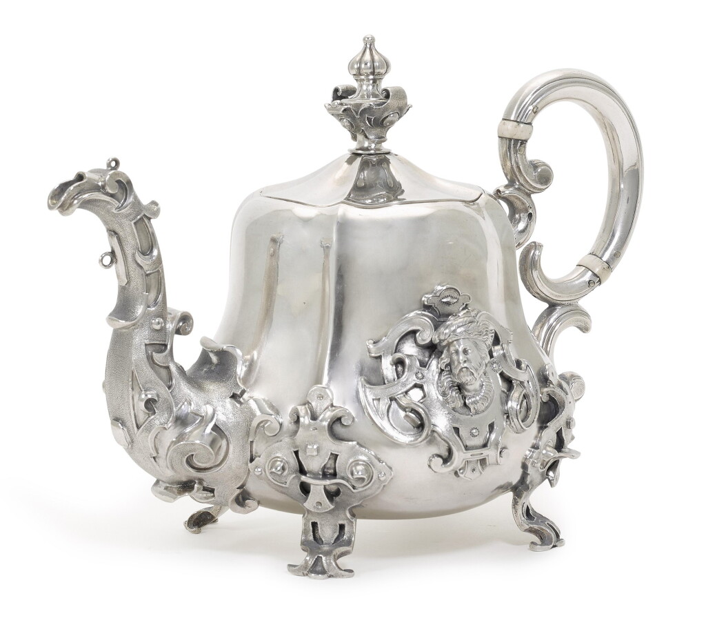 View full screen - View 1 of Lot 217. A silver teapot, Sazikov, Moscow, circa 1850.