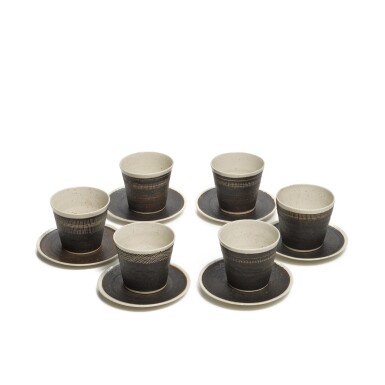 View full screen - View 1 of Lot 29. Six Coffee Cups and Saucers.