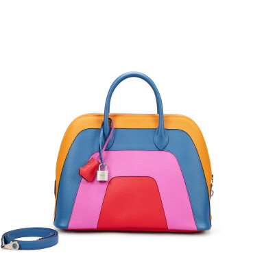 View full screen - View 1 of Lot 24. Limited Edition Apricot, Bleu Agate, Magnolia and Rouge Casaque Epsom Sunset Rainbow Bolide 30 Palladium Hardware, 2020.