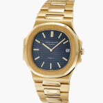 Retailed by Gübelin: Nautilus 'Jumbo', Reference 3700/11J | A yellow gold wristwatch with date and bracelet | Circa 1985