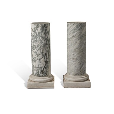 View full screen - View 1 of Lot 1799. A Pair of Italian Cipollino Marble Pedestals, Late 19th/Early 20th Century.
