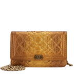Bronze Python Boy Wallet on Chain WOC Aged Gold Hardware, 2014-2015
