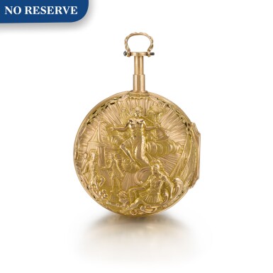 View full screen - View 1 of Lot 42. Gold Pair-Cased Quarter Repeating Watch, Early 18th Century.