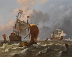 The Koning Willem III and other ships in the sea-roads off Texel