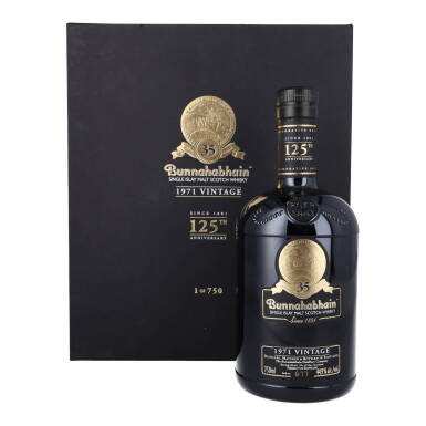 View full screen - View 1 of Lot 5142. Bunnahabhain 125th Anniversary Edition 35 Year Old 44.9 abv 1971 (1 BT75).
