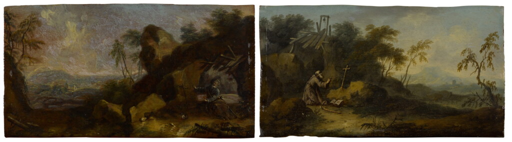 View full screen - View 1 of Lot 198. Landscapes with hermit saints.