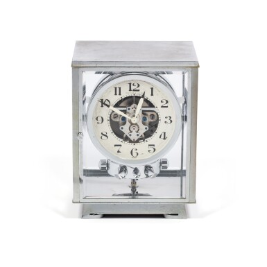 View full screen - View 1 of Lot 50. J.L. REUTTER | RETAILED BY TIFFANY & CO.: ATMOS,  A RARE AND EARLY CHROME PLATED PERPETUAL CLOCK WOUND BY BAROMETRIC PRESSURE, CIRCA 1935 .