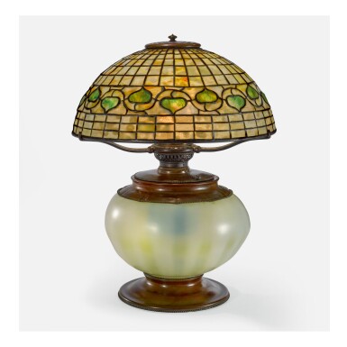 View full screen - View 1 of Lot 13. TIFFANY STUDIOS | "VINE BORDER" TABLE LAMP.
