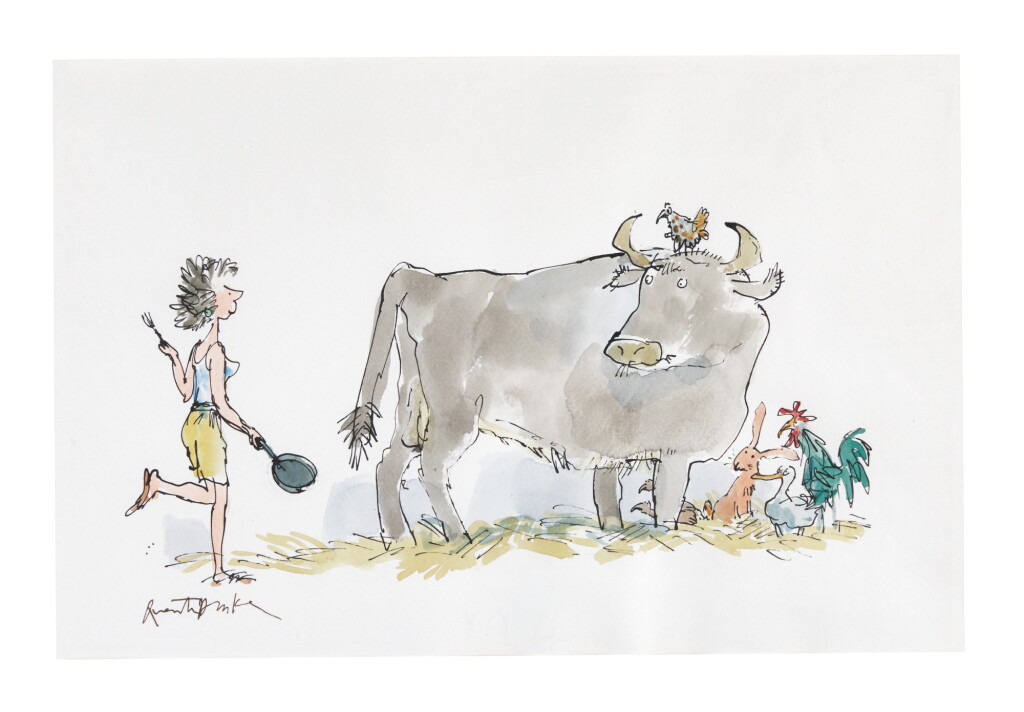 View full screen - View 1 of Lot 197. Blake, "Anyone for Dinner?", ink and watercolour drawing.