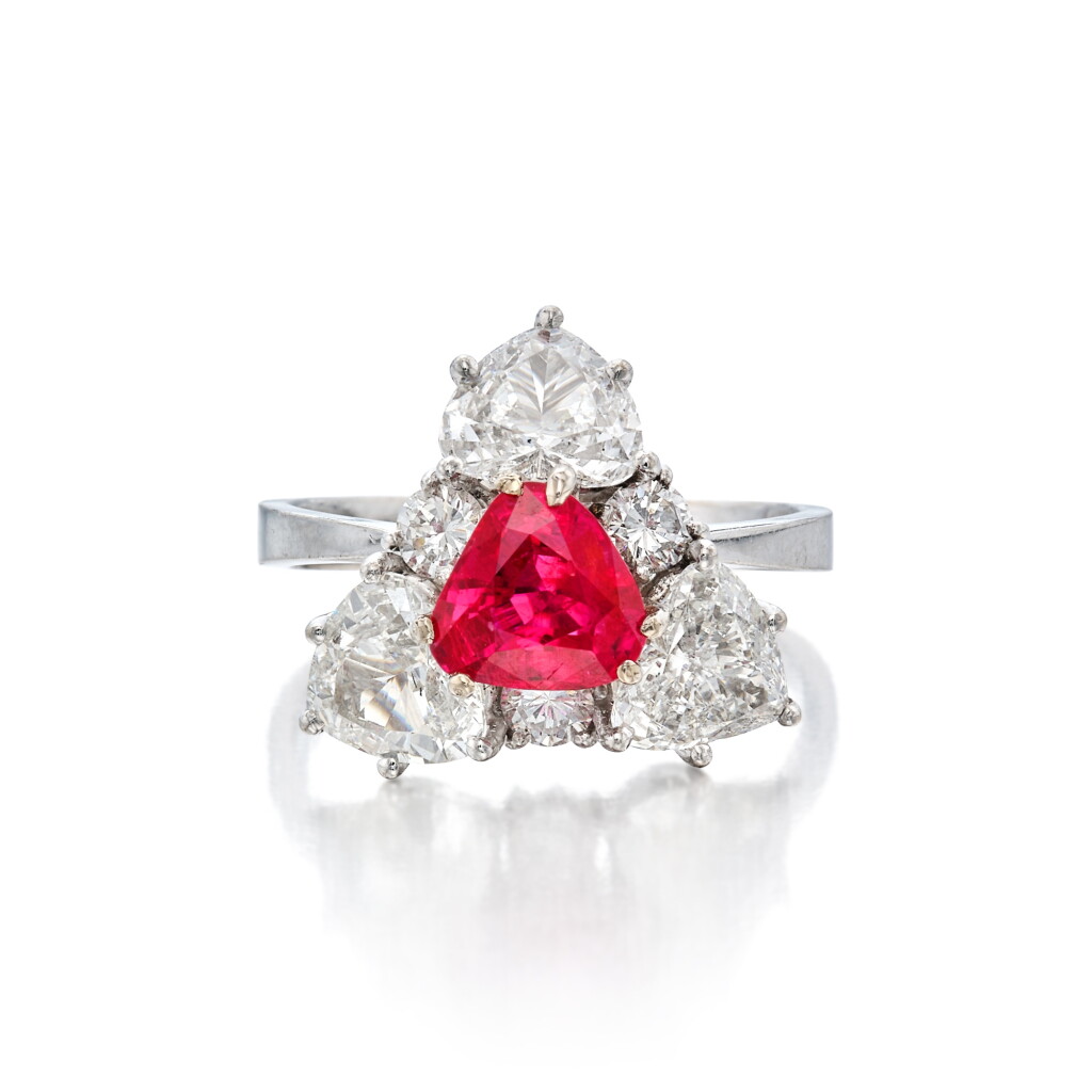 View full screen - View 1 of Lot 427. Ruby and Diamond Ring.