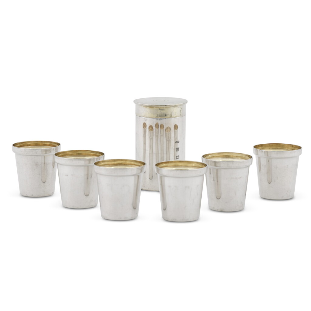 View full screen - View 1 of Lot 73. A set of six silver novelty hunting beakers, Deakin & Francis, Birmingham, 1993.