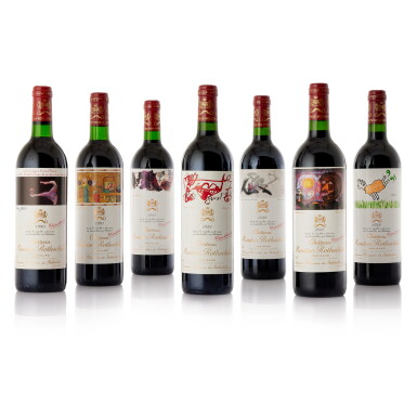 View full screen - View 1 of Lot 6275. Château Mouton Rothschild 1990-1999 Vertical (10 BT).