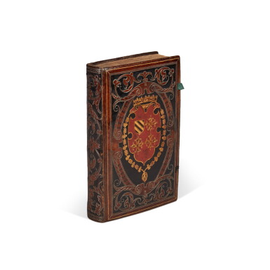 View full screen - View 1 of Lot 1813. Rabutin, Continuation des commentaires des dernieres guerres, contemporary Parisian painted mosaïque binding by the Grand Doreur for Antoine Escalin des Aimars.