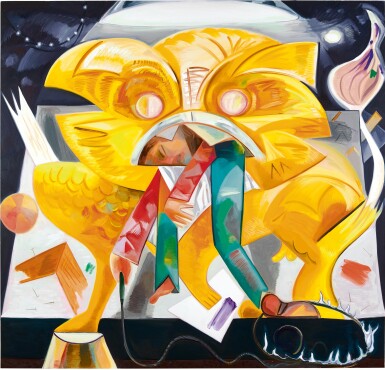 View full screen - View 1 of Lot 1111. Dana Schutz 戴娜・舒茨 | Lion Eating Its Tamer 獅子吃馴獅人.
