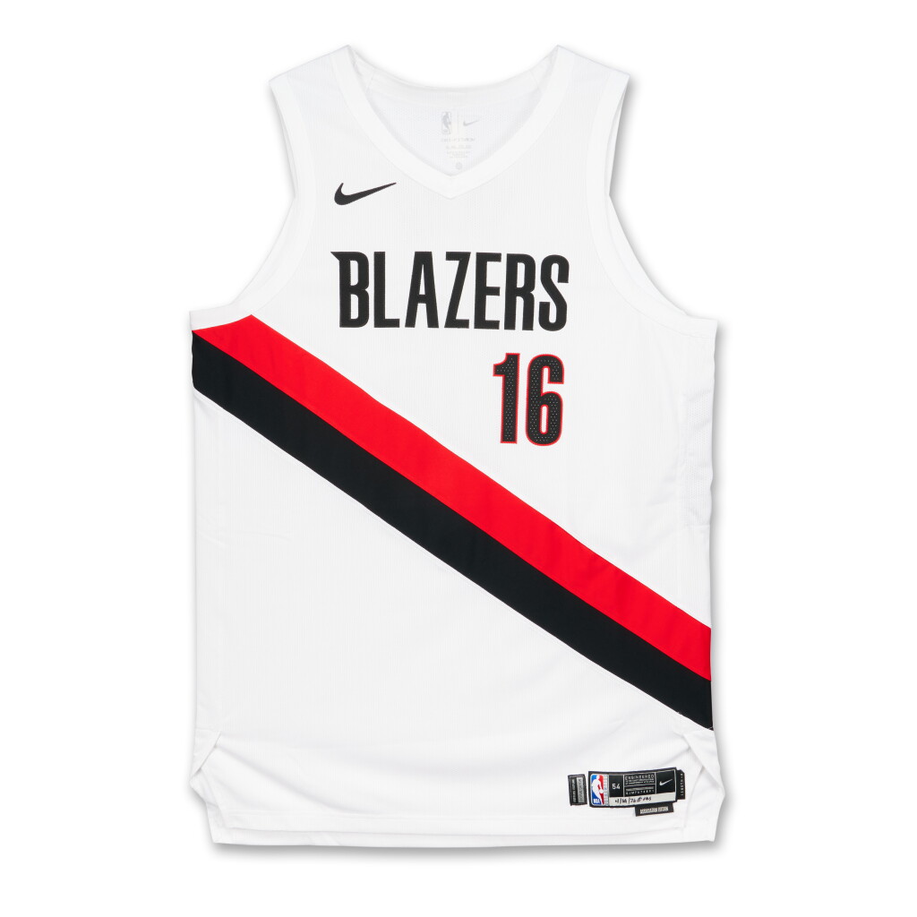 View full screen - View 1 of Lot 63. Hansen Yang Portland Trail Blazers 2026 NBA Playoffs Western Conference Round 1 Game Issued Association Edition Jersey | Game 1 | Playoff Debut | Probable Wear.