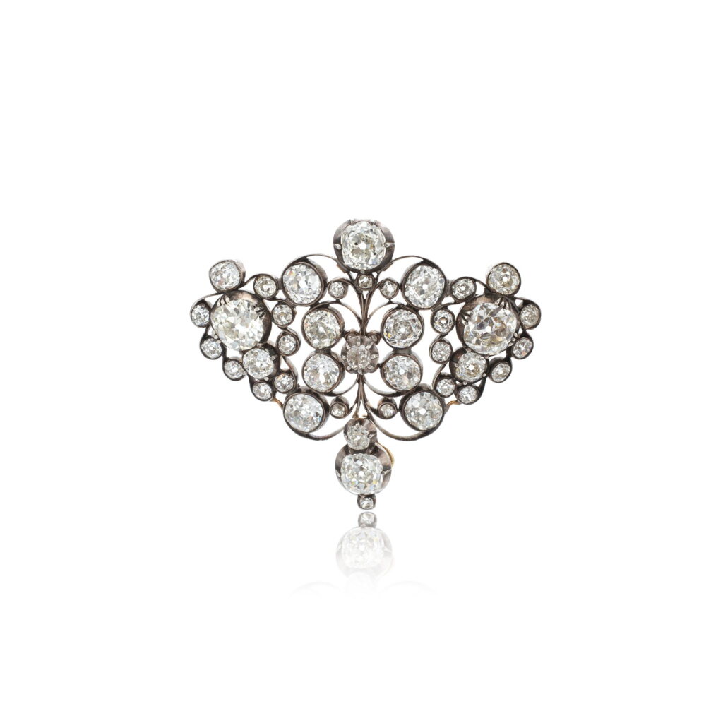 View full screen - View 1 of Lot 739. Diamond brooch, circa 1890.