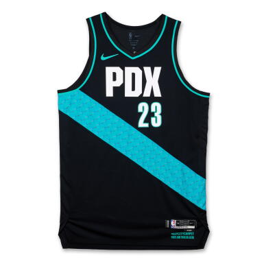 View full screen - View 1 of Lot 36. Donovan Clingan Portland Trail Blazers 2025-2026 Game Worn City Edition Jersey .