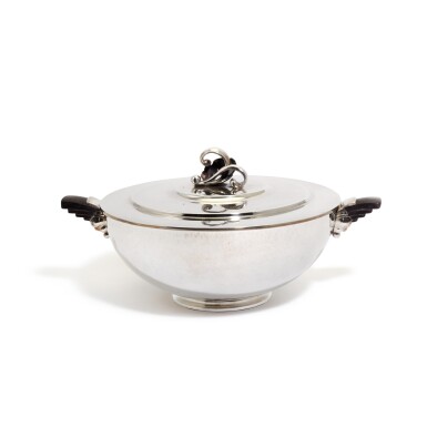 View full screen - View 1 of Lot 47. A Georg Jensen silver Blossom pattern vegetable tureen and cover, designed by Harald Nielsen, circa 1933-1944.
