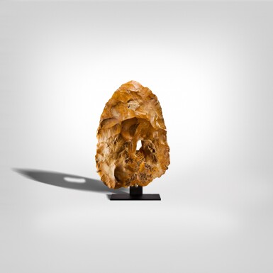 View full screen - View 1 of Lot 64. Acheulean Flint Handaxe With Hole.