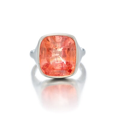 View full screen - View 1 of Lot 381. Padparadscha Sapphire Ring.