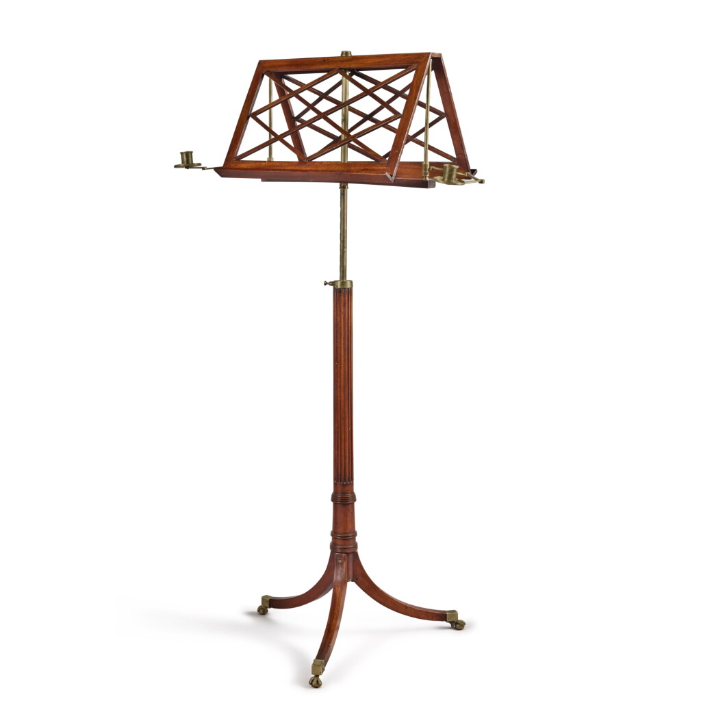 View full screen - View 1 of Lot 1949. A Regency Brass-Mounted Mahogany Duet Stand, Circa 1805.