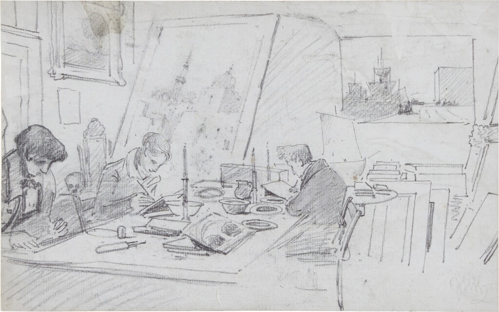 View full screen - View 1 of Lot 224. The artist's studio, London.
