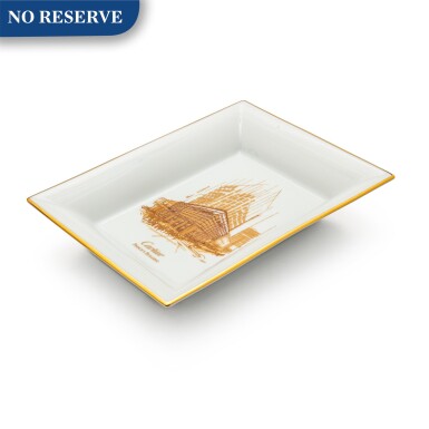 View full screen - View 1 of Lot 8021. Cartier | A commemorative Limoges porcelain and enamel dish, Circa 2010 | 卡地亞 | 利摩日陶瓷及琺瑯擺飾盤,約2010年製.