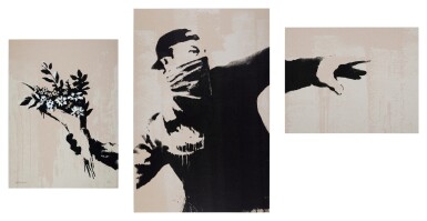 View full screen - View 1 of Lot 5. Flower Thrower Triptych (Grey).