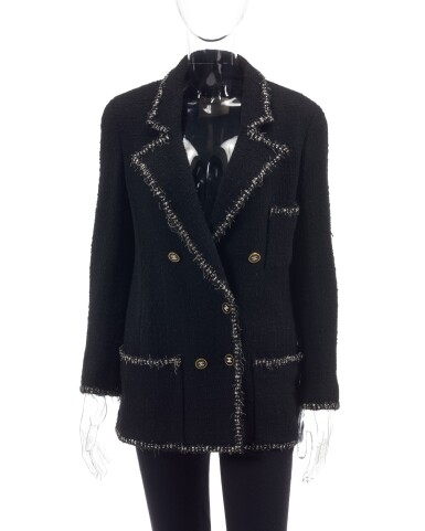 View full screen - View 1 of Lot 133. Black and white wool coat.