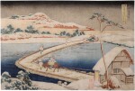 Katsushika Hokusai (1760-1849) | Old View of the Pontoon Bridge at Sano in Kozuke Province (Kozuke Sano funabashi no kozu) | Edo period, 19th century