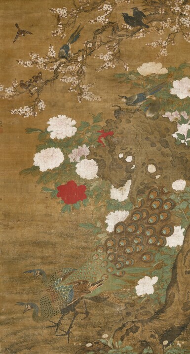 View full screen - View 1 of Lot 2537. Lü Ji (active 1477-1505) 呂紀 | Peonies and Peacocks 牡丹孔雀圖.