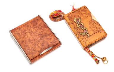 View full screen - View 1 of Lot 1132. Two Russian birch wood cigarette cases, early 20th century and circa 1932.
