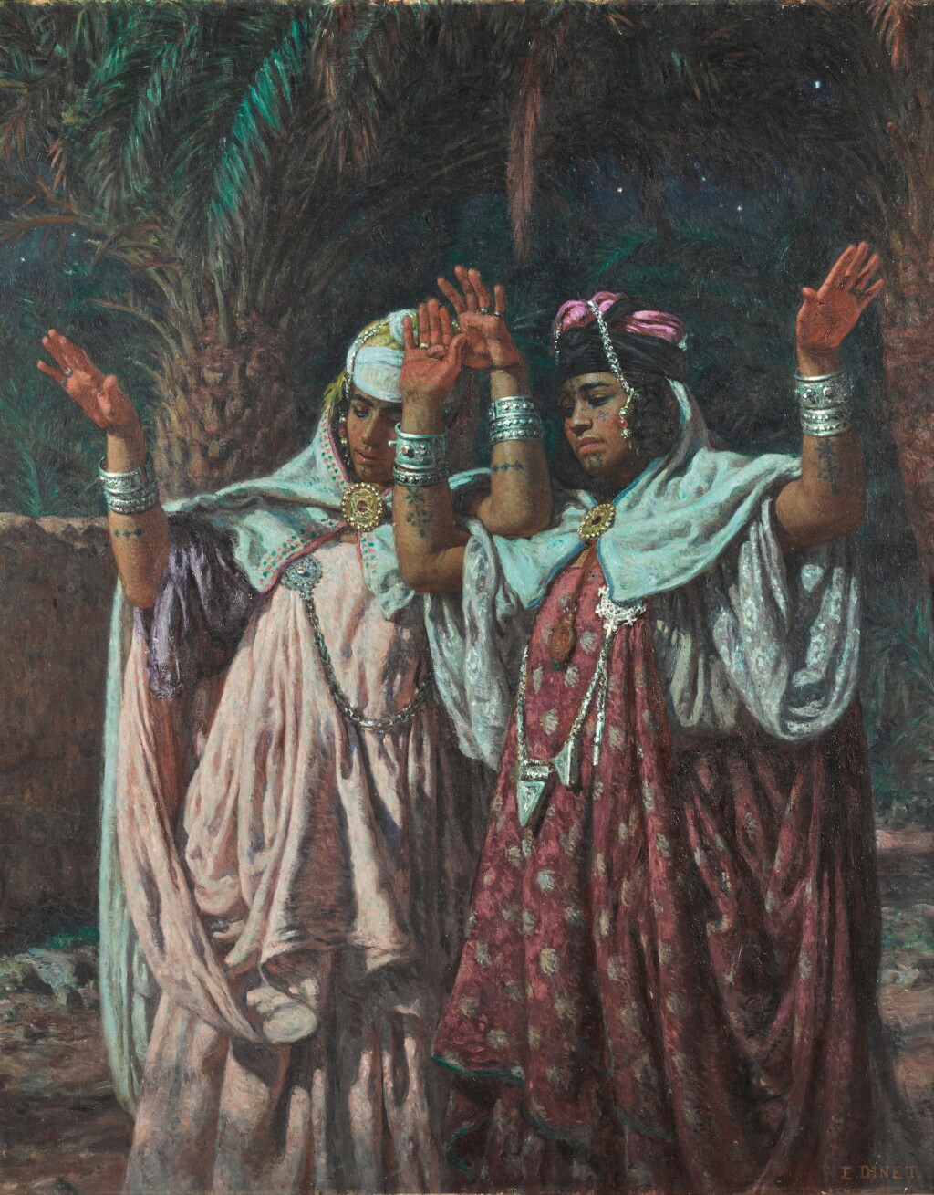 View full screen - View 1 of Lot 15. Dancers in a Moonlit Palm Grove.