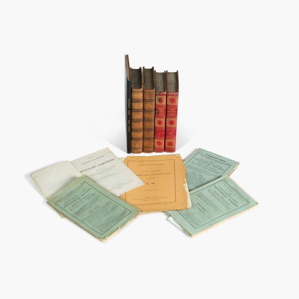 View full screen - View 1 of Lot 146. (19th Century Science) | A group of books, journals, and pamphlets on science and math.