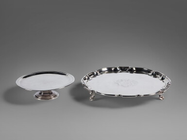 View full screen - View 1 of Lot 630. A George II Silver Tazza and Salver, Simon Pantin and Robert Abercromby, London, 1729 and 1733.