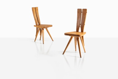 View full screen - View 1 of Lot 145. Paire de chaises pour la Casa del Sole, Cervinia.