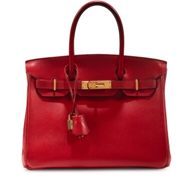View full screen - View 1 of Lot 354. Vintage Rouge Vermillon Gulliver Birkin 30 Gold Hardware, 1994.