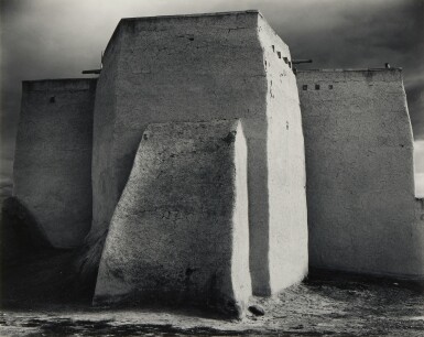 View full screen - View 1 of Lot 1033. Ranchos de Taos, Rear of Church, Storm.
