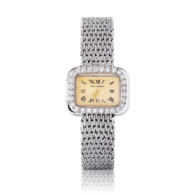 View full screen - View 1 of Lot 133. Montre de diamants or et diamants | Gold and diamond lady's watch.