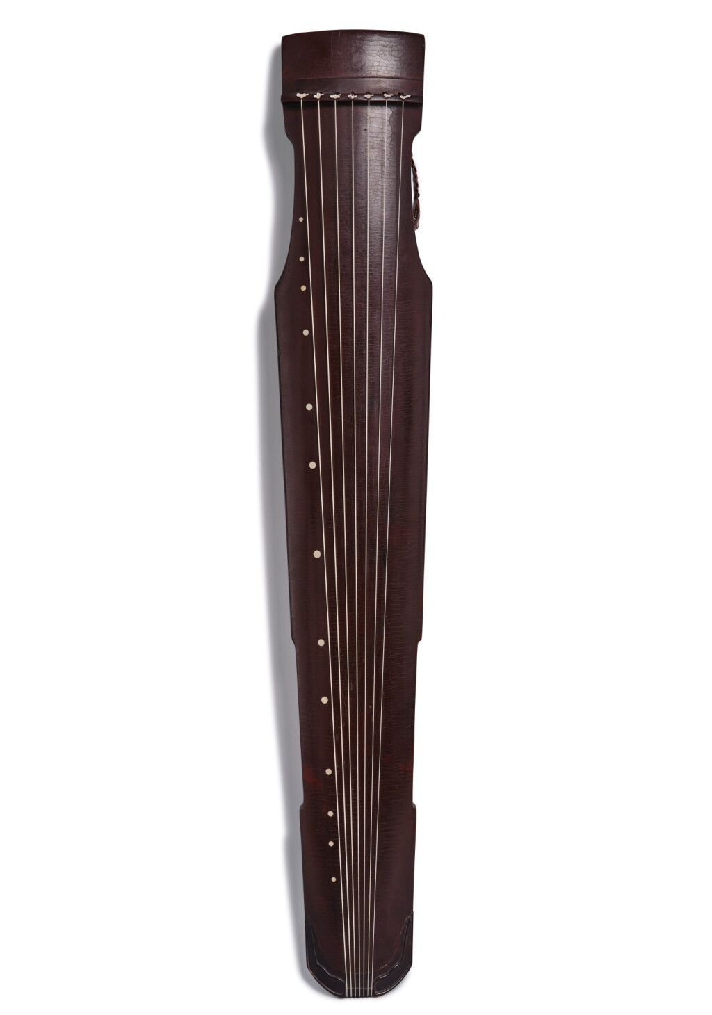 View full screen - View 1 of Lot 5887. An inscribed purplish cinnabar-lacquered Confucius-style qin, Youjian Song, 8th year of Dakang, Liao dynasty, corresponding to 1082 | 遼大康八年(1082年) 紫髹仲尼式「幽澗松」琴.